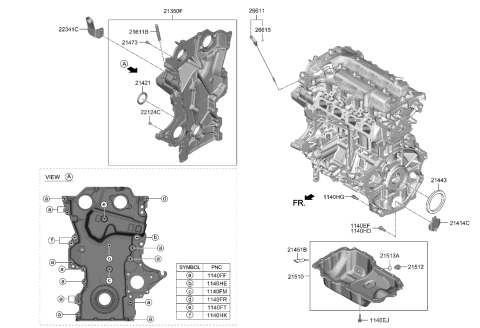 2021 Hyundai Accent Belt Cover & Oil Pan Diagram 2