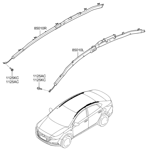 2011 Hyundai Sonata Hybrid Curtain Air Bag Module,RH Diagram for 80420-J0000