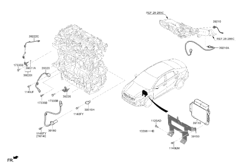 2023 Hyundai Genesis Electrified G80 Sensor Assembly-Knock Diagram for 39250-2B000