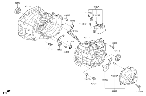 2021 Hyundai Accent Transaxle Case-Manual Diagram