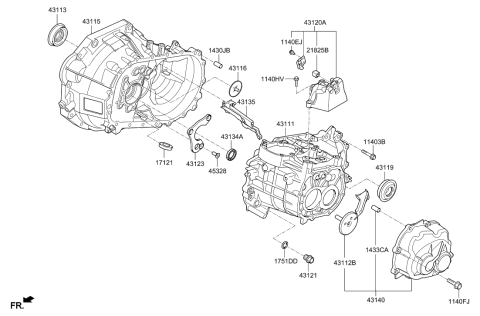 2019 Hyundai Accent Transaxle Case-Manual Diagram