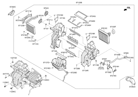 2022 Hyundai Santa Cruz Core & Seal Assembly-Heater Diagram for 97138-H9000