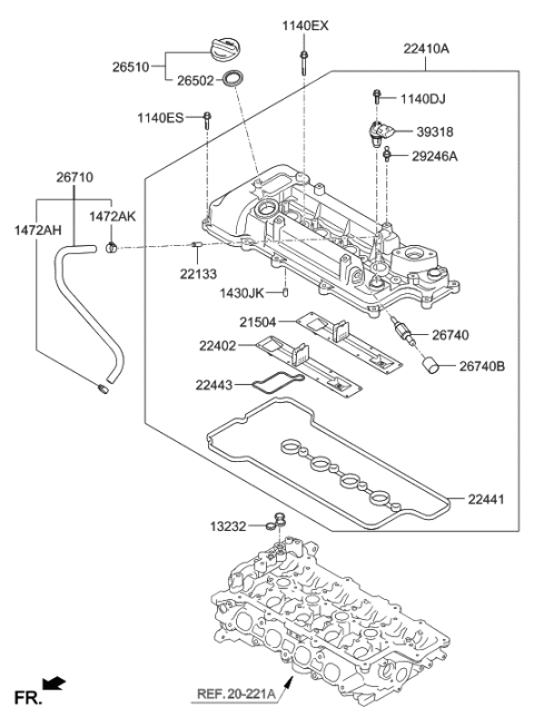 2018 Hyundai Accent Rocker Cover Diagram 1