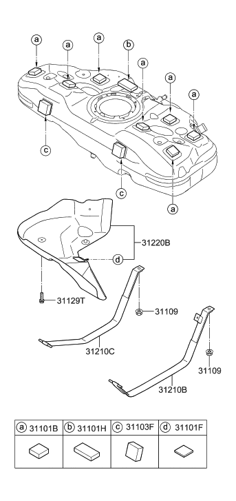 2021 Hyundai Accent Protector-Fuel Tank Diagram for 31220-H9000