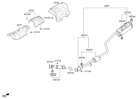 2018 Hyundai Accent Muffler & Exhaust Pipe Diagram 1