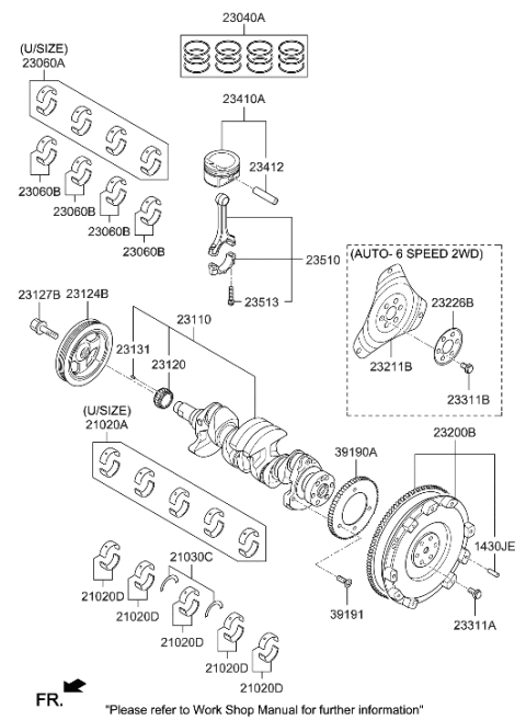 2020 Hyundai Accent Crankshaft & Piston Diagram 1
