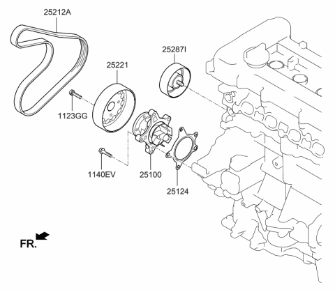 2018 Hyundai Accent Coolant Pump Diagram 1