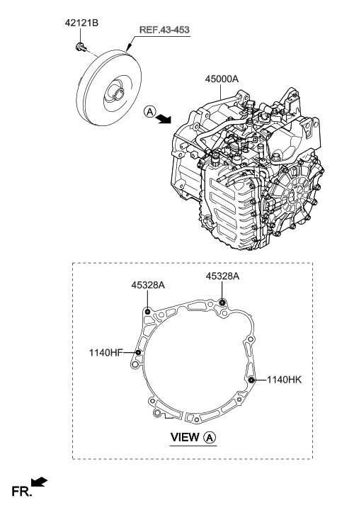 2020 Hyundai Accent Transaxle Assy-Auto Diagram 1