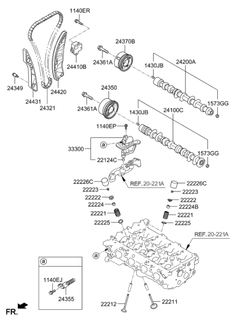 2020 Hyundai Accent Camshaft & Valve Diagram 1