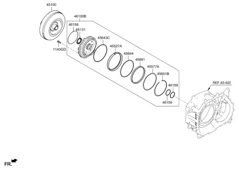 1992 Hyundai Sonata Ring-Seal Diagram for 46194-02400