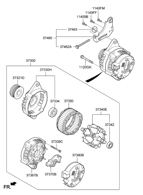 2019 Hyundai Accent Alternator Diagram 1