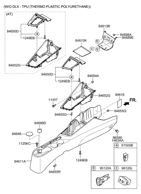 2020 Hyundai Accent Console Diagram 2