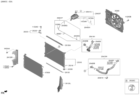 2022 Hyundai Ioniq 5 Hose Assembly-Water Diagram for 25450-L1500