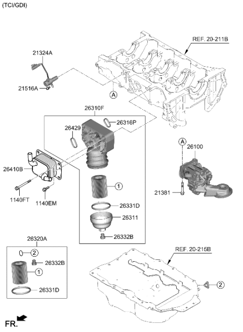 2022 Hyundai Sonata Front Case & Oil Filter Diagram 2