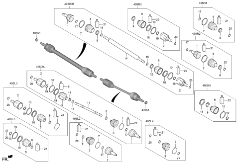 2022 Hyundai Sonata Drive Shaft (Front) Diagram 1