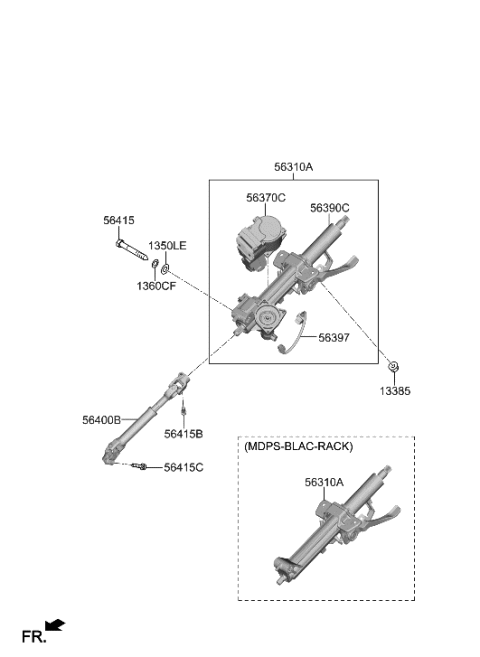 2022 Hyundai Ioniq 5 Column Assembly-Steering Diagram for 56310-L0010