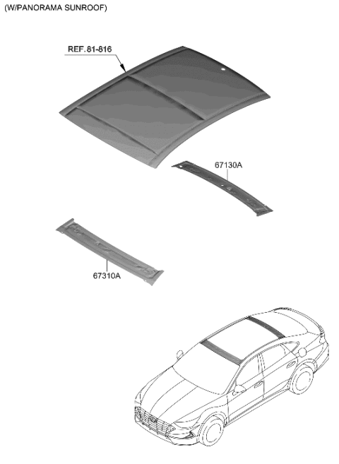 2020 Hyundai Sonata Roof Panel Diagram 2