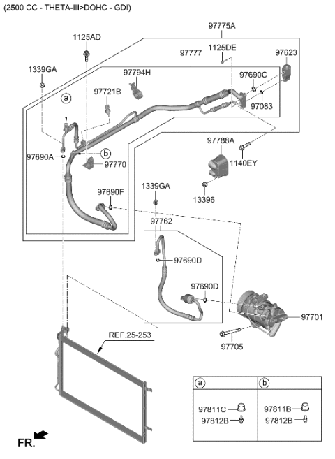 2020 Hyundai Sonata Air conditioning System-Cooler Line Diagram 2