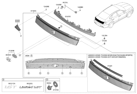 2021 Hyundai Sonata Lamp Assembly-Rear Comb Inside,LH Diagram for 92403-L0000