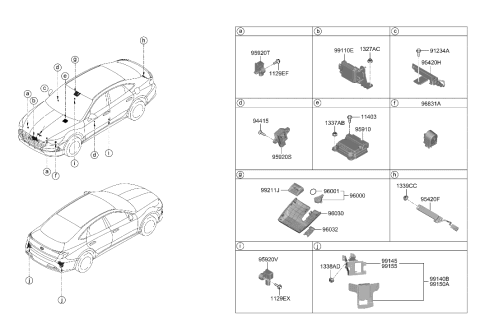 2021 Hyundai Sonata Module Assembly-Air Bag Control Diagram for 95910-L0000