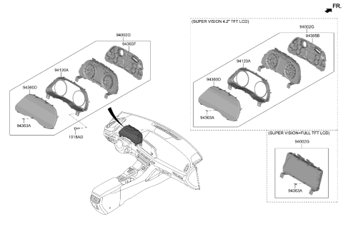 2006 Hyundai Accent CLUSTER ASSY-INSTRUMENT Diagram for 94041-L0010