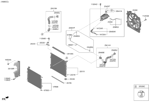2006 Hyundai Accent Hose Diagram for 25451-L1000