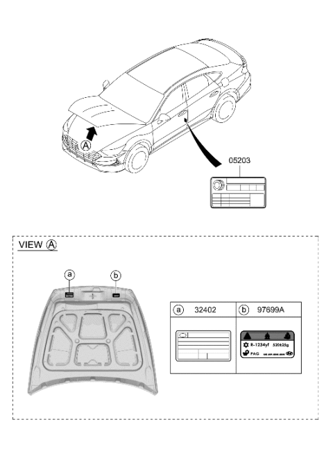 2020 Hyundai Sonata Label Diagram 2