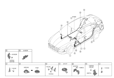 2021 Hyundai Sonata Wiring Assembly-Floor Diagram for 91500-L0800