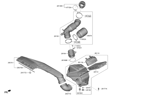 2021 Hyundai Ioniq Hose-Air Intake (B) Diagram for 28139-L1400
