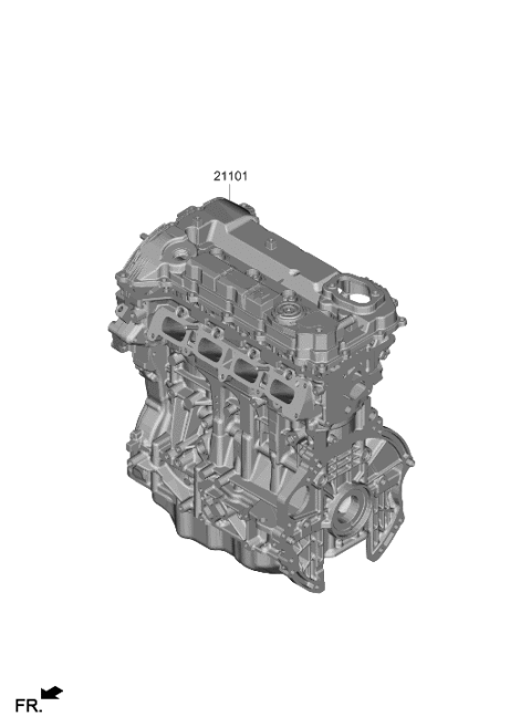 2021 Hyundai Sonata Engine Assembly-Sub Diagram for 21HM1-2MK00