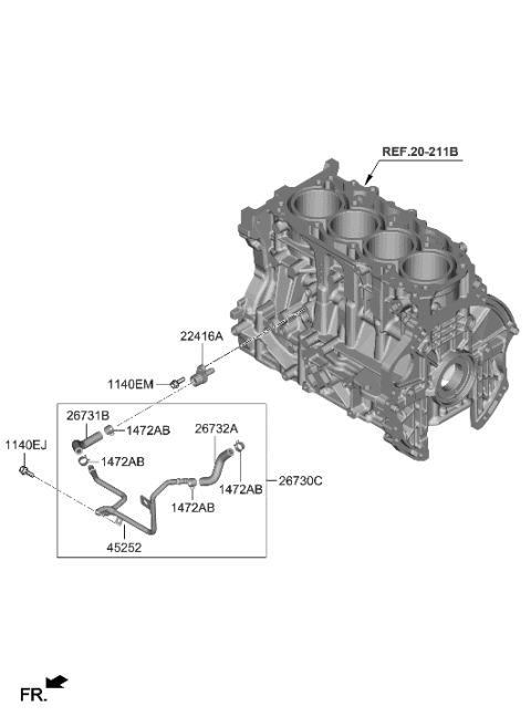 2021 Hyundai Sonata Hose-BREATHER B Diagram for 26733-2S000