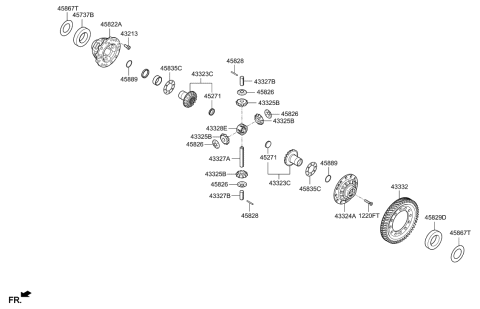 2020 Hyundai Sonata GEAR-DIFFERENTIAL DRIVE Diagram for 43332-2N020