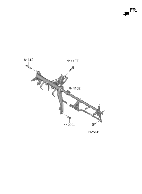 2020 Hyundai Sonata Bar Assembly-Cowl Cross Diagram for 84410-L0000