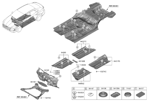 2021 Hyundai Sonata Stay-Center Diagram for 651C6-L1000