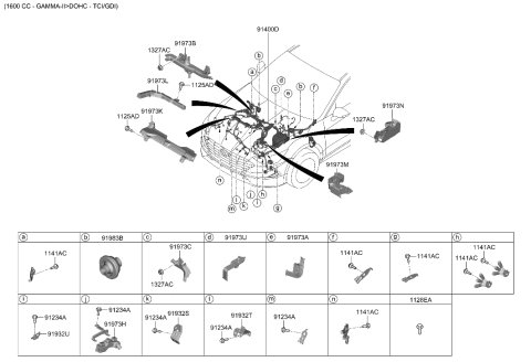 2021 Hyundai Sonata Wiring Assembly-Control Diagram for 91400-L0051