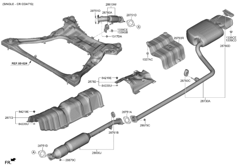 2020 Hyundai Sonata Rear Muffler Assembly Diagram for 28710-L1100