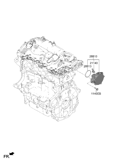 2020 Hyundai Sonata Pump Assembly-Vacuum Diagram for 28810-2M810