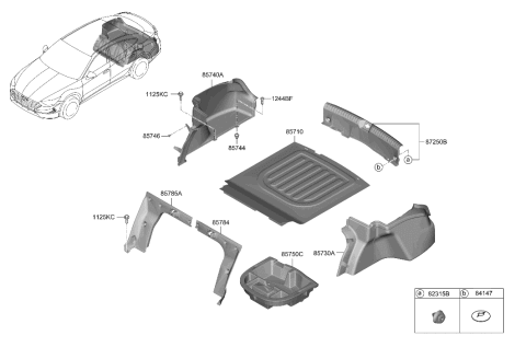 2022 Hyundai Sonata Trim Assembly-Luggage Side LH Diagram for 85730-L0000-NNB