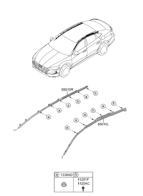 2022 Hyundai Ioniq 5 Curtain Air Bag Module,RH Diagram for 80420-L0000