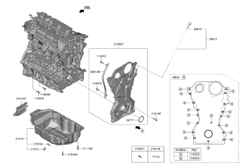 2006 Hyundai Accent Seal-Oil Diagram for 21421-2M000