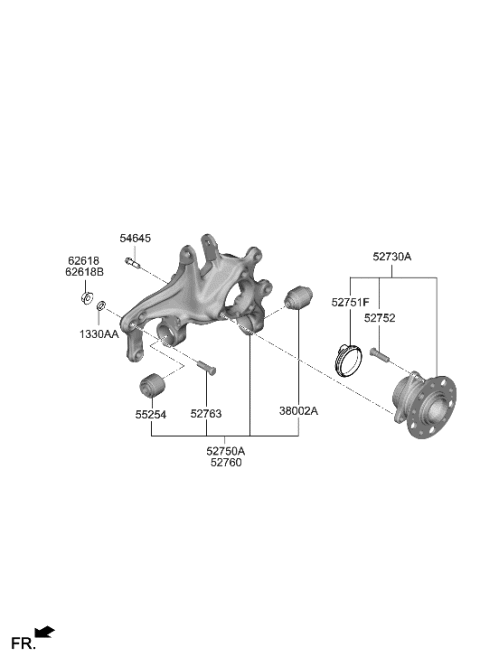 2020 Hyundai Sonata Rear Bearing Sensor Diagram for 58980-L1100