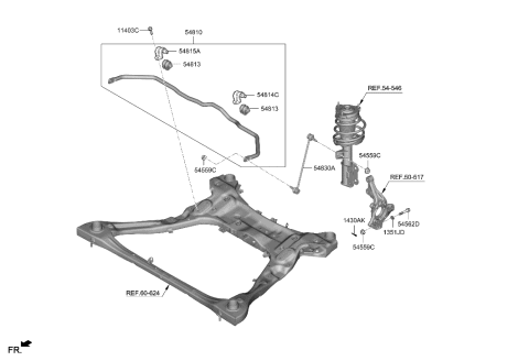 2020 Hyundai Sonata Front Suspension Control Arm Diagram