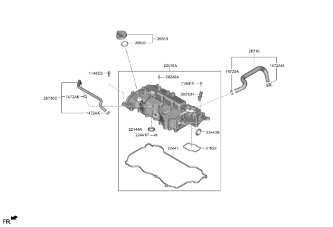 2022 Hyundai Sonata Rocker Cover Diagram 1