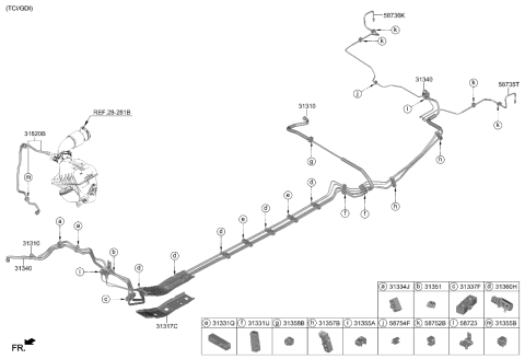 2021 Hyundai Sonata TUBE ASSY-DUAL PURGE Diagram for 31620-L0200