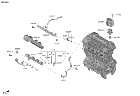 2022 Hyundai Sonata Throttle Body & Injector Diagram 2