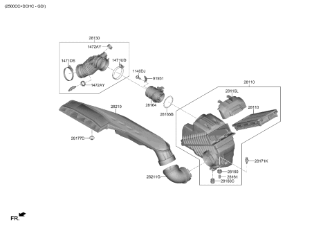 2020 Hyundai Sonata Air Cleaner Diagram 1