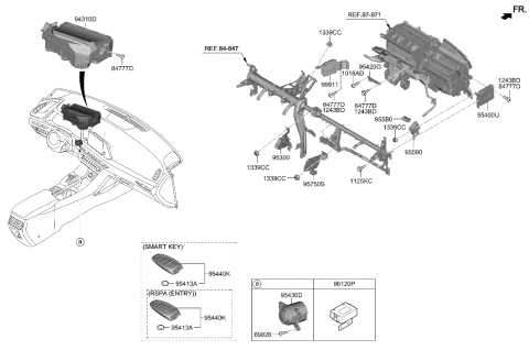 2022 Hyundai Ioniq 5 Smart Key Fob Diagram for 95440-L1010
