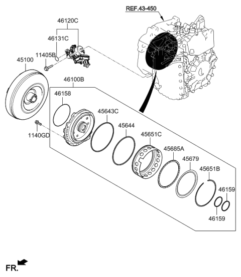 2022 Hyundai Sonata Oil Pump & TQ/Conv-Auto Diagram