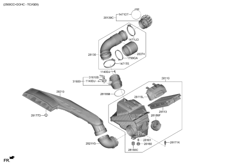 2022 Hyundai Sonata Variable Valve Assembly-A/CLNR Diagram for 28186-L1100