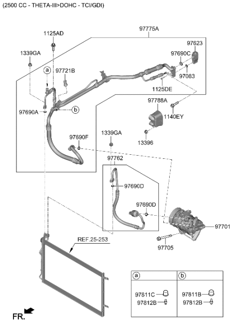 2021 Hyundai Sonata Air conditioning System-Cooler Line Diagram 3